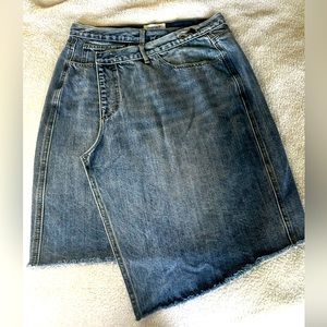 Evidnt Los Angeles Blue Denim Asymmetric Wrap  Skirt Sz 29